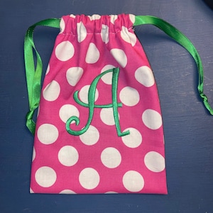 Pink Polka Dot Monogrammed Pouch