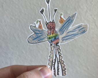 Design A Bug Contest Winner Sticker, bug cat bird sticker, insect sticker, bug sticker, animal sticker, laptop sticker, water bottle sticker
