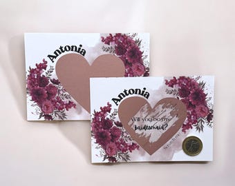 Bridesmaid Proposal Scratch Off Card: Blush Floral Design