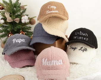 Personalized Sherpa Teddy Baseball Hat, Custom Text  display picture 1