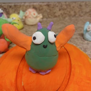 Clay monsters, Cute happy Monster, Hug monster, Spooky, Halloween, Cute, Quirky Desk Decor