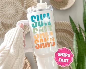 Custom Beach Vacation Tumbler for Beach Girls Trip Tumbler Family Vacation Cups Beach Bachelorette Tumbler Travel Mugs Beach Tumbler