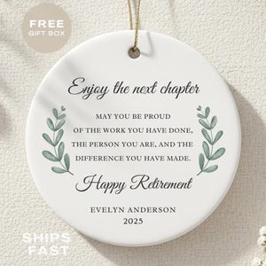 Personalized Retired Ornament, Custom Retire Gift for Coworker Retiring, Happy Retirement Gift Retired Gift for Her Friend Retired Keepsake image 1