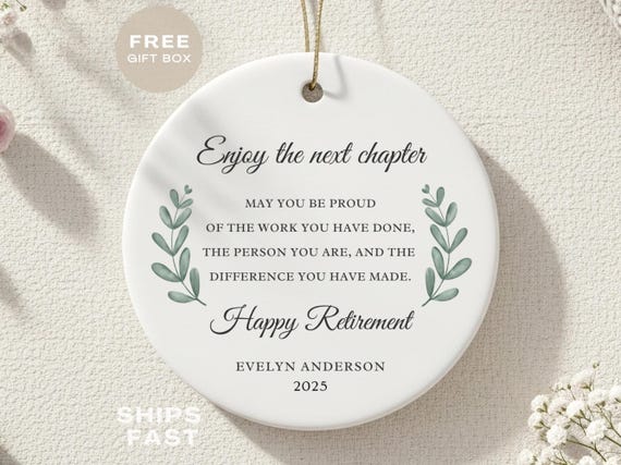 Personalized Retired Ornament, Custom Retire Gift for Coworker Retiring, Happy Retirement Gift Retired Gift for Her Friend Retired Keepsake