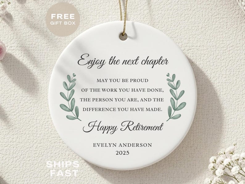 Personalized Retired Ornament, Custom Retire Gift for Coworker Retiring, Happy Retirement Gift Retired Gift for Her Friend Retired Keepsake image 1
