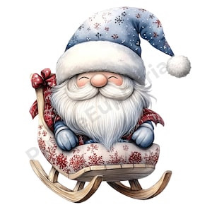 Watercolor Gnomes Clipart PNG Bundle, Christmas Gnomes PNG Winter Clipart Cute Gnomes Sublimation Designs, Christmas Clipart Funny Gnomes