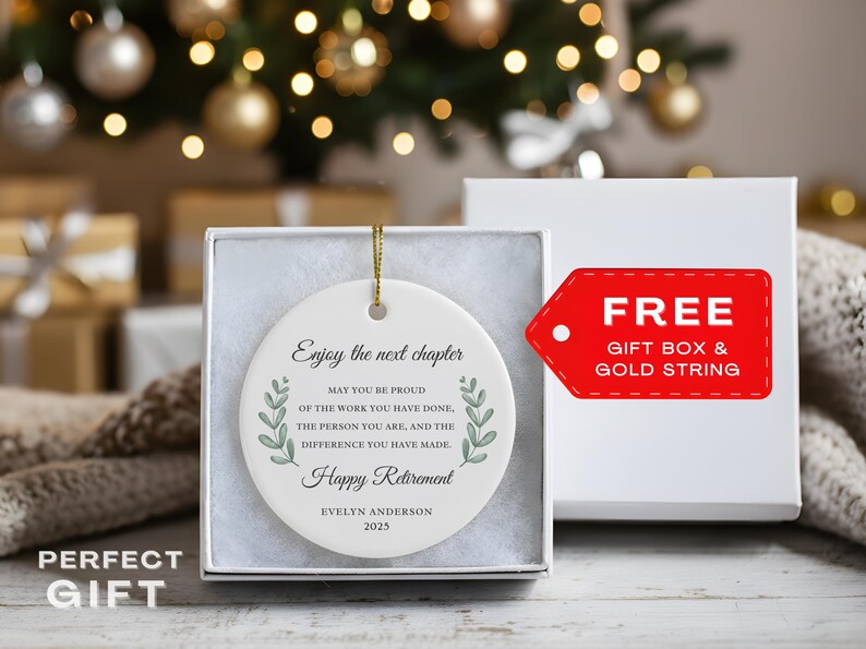 Personalized Retired Ornament, Custom Retire Gift for Coworker Retiring, Happy Retirement Gift Retired Gift for Her Friend Retired Keepsake image 7