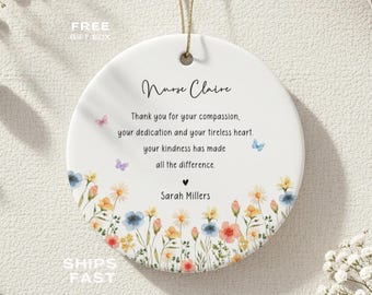 Personalized Nurse Ornament, Custom Nurse Appreciation Gift, Doctor Appreciation, Healthcare Gift, Thank You Nurse Gift, New Nurse Keepsake