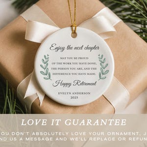 Personalized Retired Ornament, Custom Retire Gift for Coworker Retiring, Happy Retirement Gift Retired Gift for Her Friend Retired Keepsake image 8
