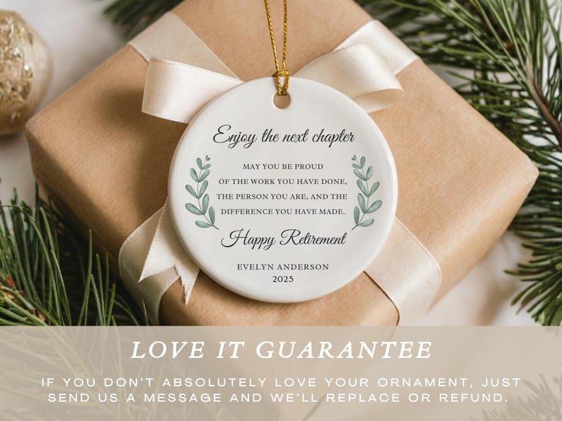 Personalized Retired Ornament, Custom Retire Gift for Coworker Retiring, Happy Retirement Gift Retired Gift for Her Friend Retired Keepsake image 8