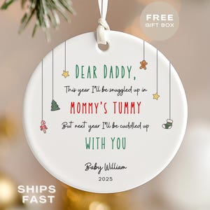 New Daddy Ornament, New Parent Keepsake, Baby Announcement, Pregnancy Reveal Ornament, Gift for Daddy, First Christmas as Daddy, Baby Reveal