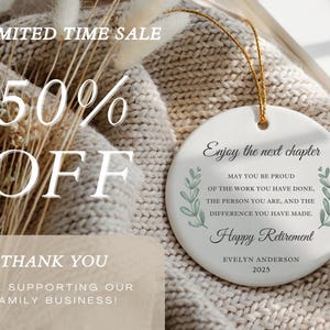 Personalized Retired Ornament, Custom Retire Gift for Coworker Retiring, Happy Retirement Gift Retired Gift for Her Friend Retired Keepsake image 9