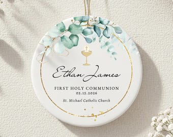 First Communion Ornament for Boys Communion Keepsake Ornament Boys Confirmation Gift First Holy Communion for Boys Ornament 1st Communion