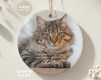 Custom Photo Cat Ornament, Cat Memorial Ornament, Cat Loss Ornament, Cat Pet Loss Gifts, Personalized Cat Keepsake, Pet Memorial Gifts