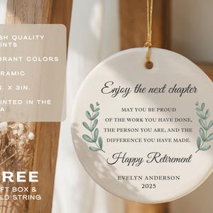 Personalized Retired Ornament, Custom Retire Gift for Coworker Retiring, Happy Retirement Gift Retired Gift for Her Friend Retired Keepsake image 3