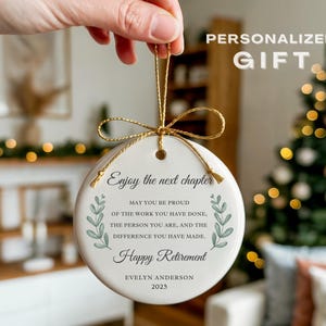 Personalized Retired Ornament, Custom Retire Gift for Coworker Retiring, Happy Retirement Gift Retired Gift for Her Friend Retired Keepsake image 6