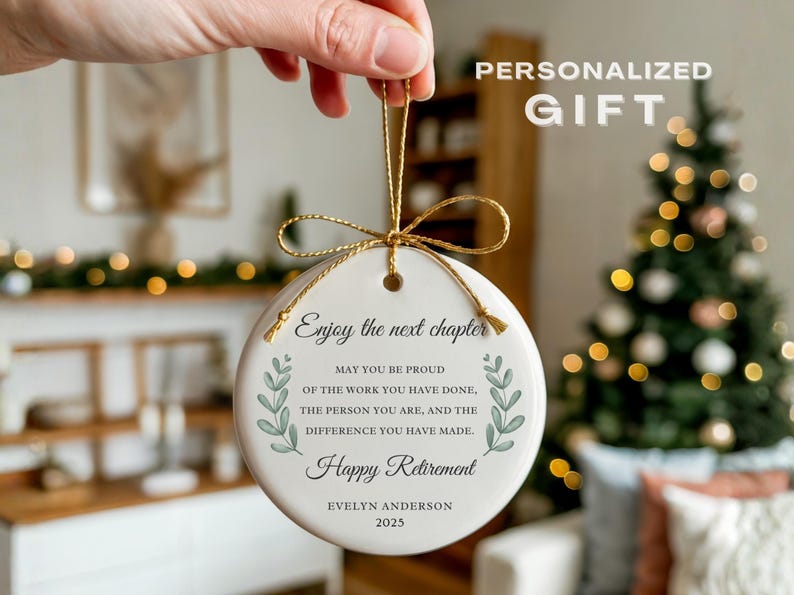 Personalized Retired Ornament, Custom Retire Gift for Coworker Retiring, Happy Retirement Gift Retired Gift for Her Friend Retired Keepsake image 6