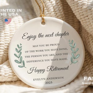 Personalized Retired Ornament, Custom Retire Gift for Coworker Retiring, Happy Retirement Gift Retired Gift for Her Friend Retired Keepsake image 4