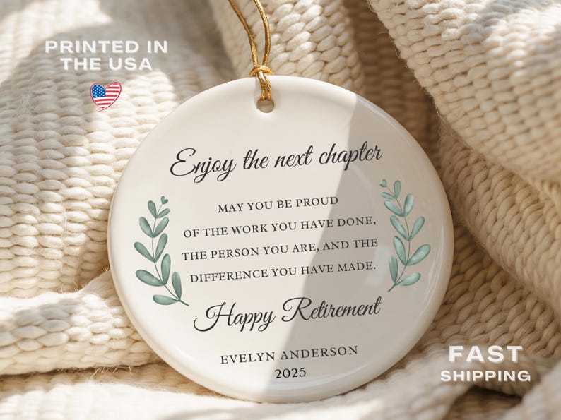 Personalized Retired Ornament, Custom Retire Gift for Coworker Retiring, Happy Retirement Gift Retired Gift for Her Friend Retired Keepsake image 4