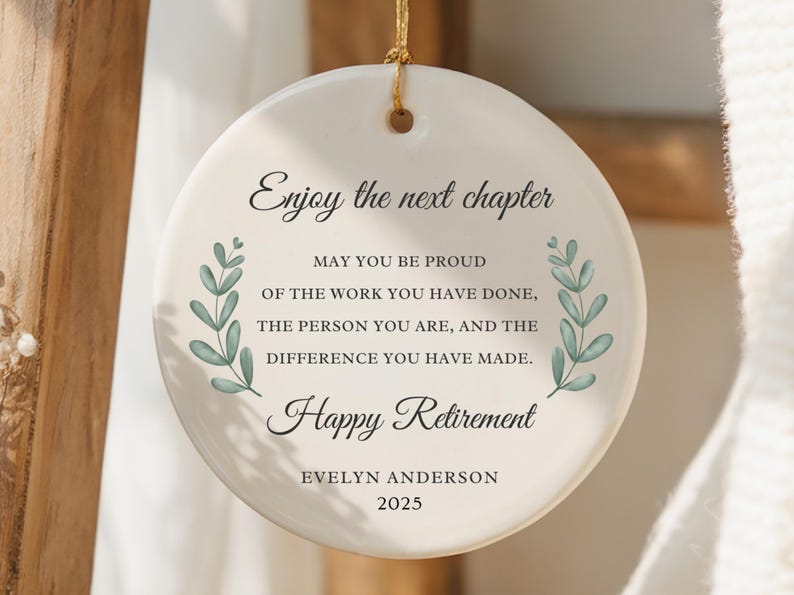 Personalized Retired Ornament, Custom Retire Gift for Coworker Retiring, Happy Retirement Gift Retired Gift for Her Friend Retired Keepsake image 2