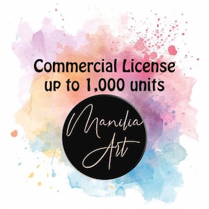 Commercial License - Digital Download License - 1,000 units commercial use license Print on demand and print transfer license no credit