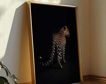 Leopard Luxury Print Panther Wall Art Black Vintage Photography Fashion Print Printable Wall Art Digital Leopard Print Luxury Wall Decor