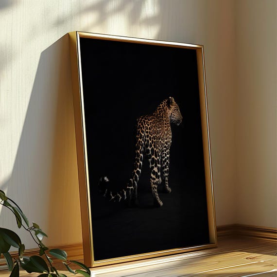 Leopard Luxury Print Panther Wall Art Black Vintage Photography Fashion Print Printable Wall Art Digital Leopard Print Luxury Wall Decor