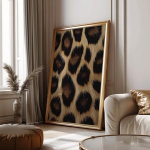 Leopard Wall Art, Leopard Pattern Poster, Preppy Typography Above Bed Bedroom Wall Decor, Aesthetic Trendy Photography Wall Art Print