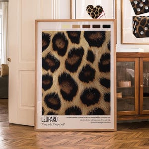 Leopard Wall Art Pattern Poster Preppy Typography Above Bed Bedroom Wall Decor Aesthetic Trendy Photography Definition Poster Animal Print