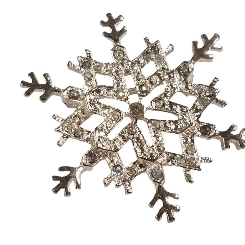 Snowflake Rhinestone Brooch - Etsy