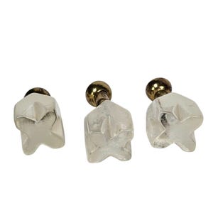Vintage Clear Lucite Star Shaped Drawer Pulls Cabinet Knobs Mid Century Modern