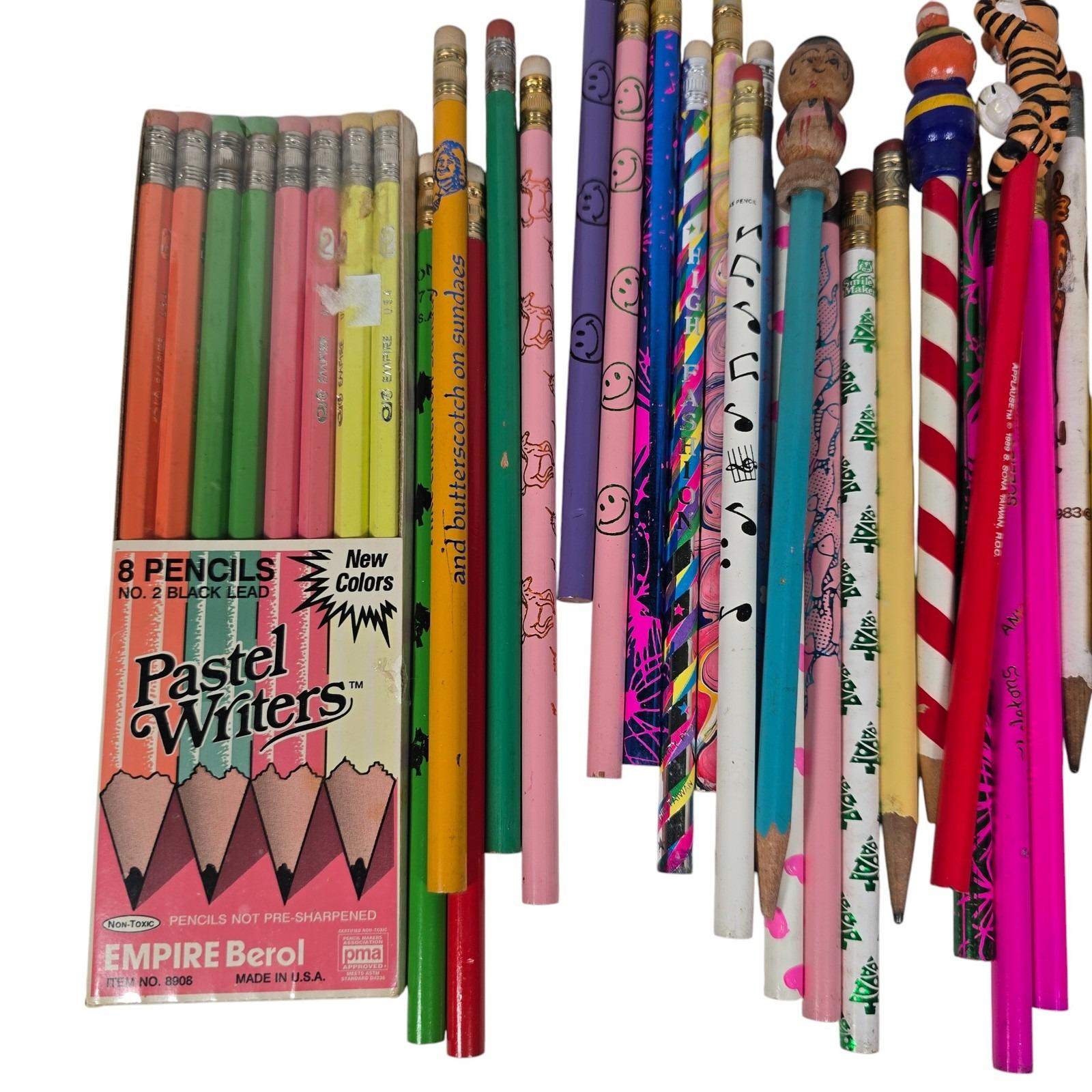 Vintage Pencil Collection Lot 46 Novelty Pencils 1 Pen 80s 90s