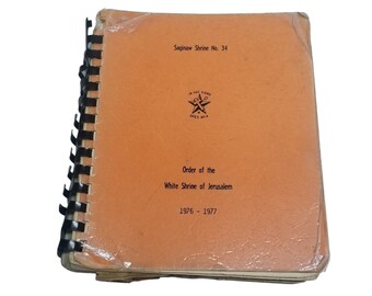 Livre de cuisine maçonnique des années 1970 : Recettes de l'Ordre du sanctuaire blanc de Jérusalem