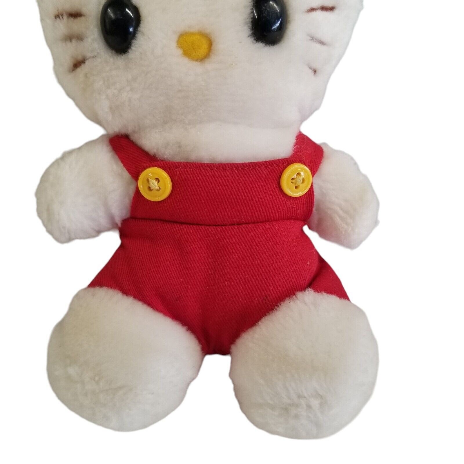 Vintage 1983 Hello Kitty Plush Red Overalls Child Guidance Sanrio