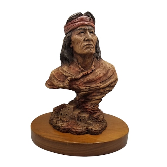 Neil J Rose Native American Sculpture Art Peaceful One Signed
