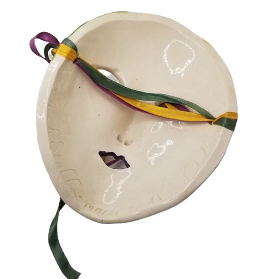 Vintage Mardi Gras Masks Porcelain Painted Signed… - image 3
