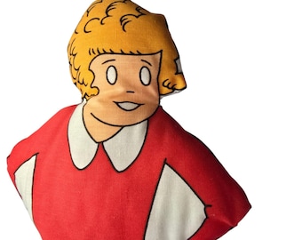 Vintage 1980s Annie Movie Cut Sew Pillow Doll Fabric Panel Little Orphan Annie