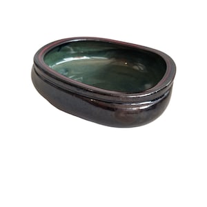 Art Pottery Bowl Planter Stoneware Signed Tabletop Decor Trinket Dish Ashtray, Handmade Pottery, Artist Signed Pottery, Table Decor Pottery