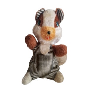 Vintage Plush Squirrel Stuffed Animal Genie Toy Inc Striped Body Ears Stripes