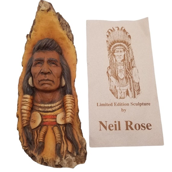 Neil J Rose Native America Roaring Thunder Sculpture Signed