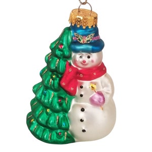Christmas Ornament Hand Blown Glass Snowman Thomas Pacconi Classics 2003 Holiday