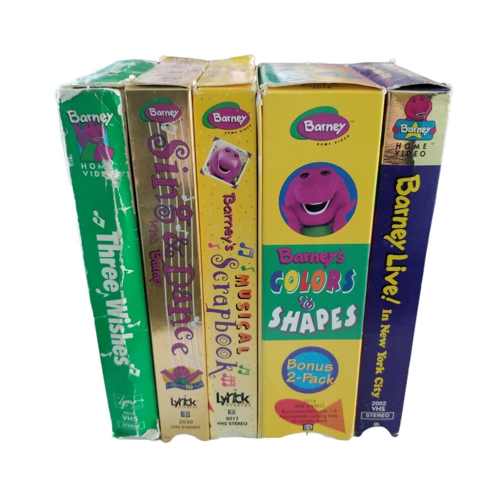 Barney VHS Lot of 5 Three Wishes, Live in New York City, Sing & Dance ...