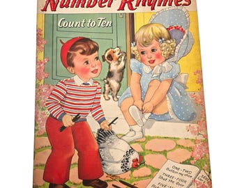 子供向け絵本 1940年ナンバーライムズリネンブック：ヴィンテージの子供向け絵本