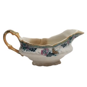 Yeddo Royal Staffordshire Pottery Gravy Boat Burslem England F Sauceboat Dish
