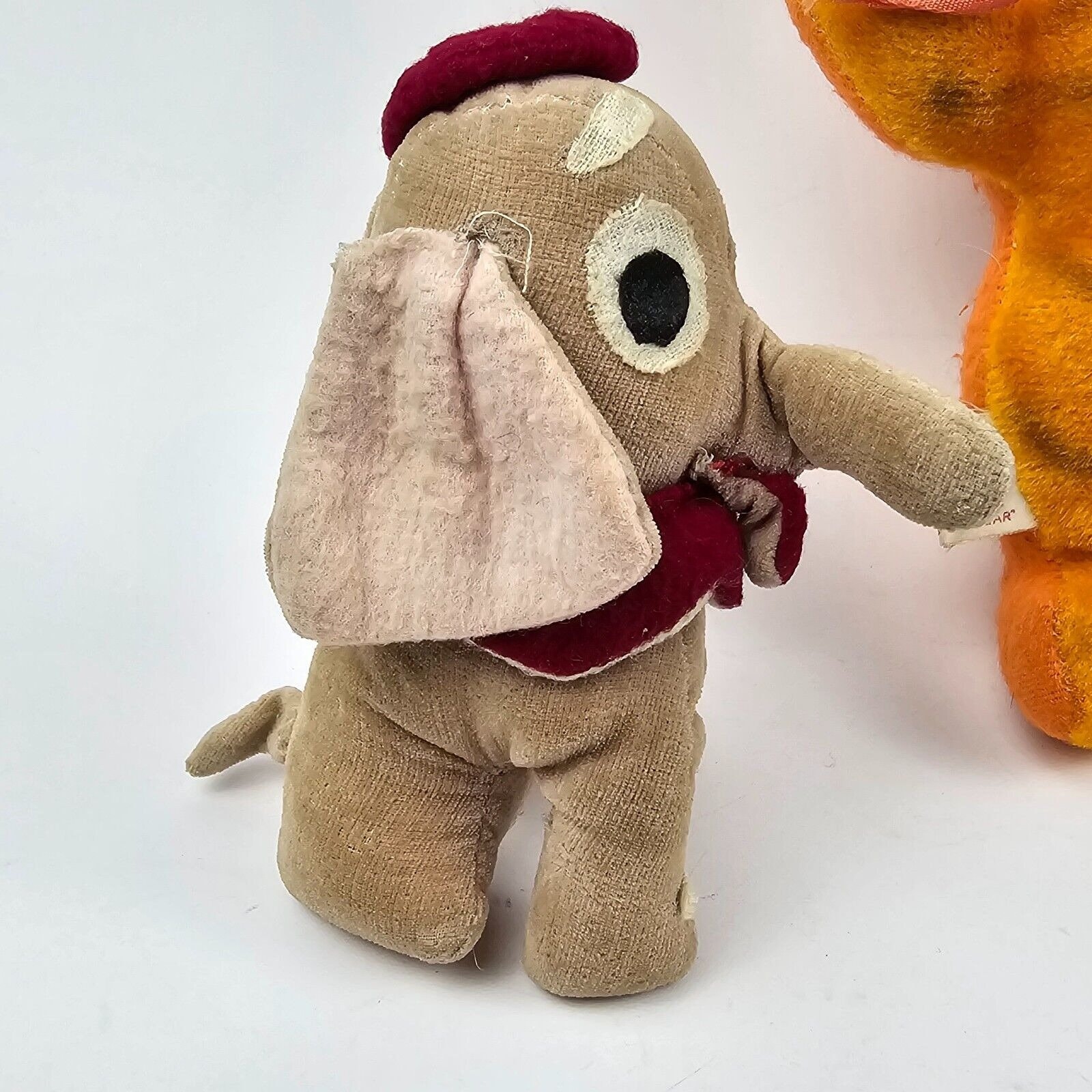 Vintage Plush Toys Lot Elephant Tiger Teddy Bear Japan Fred