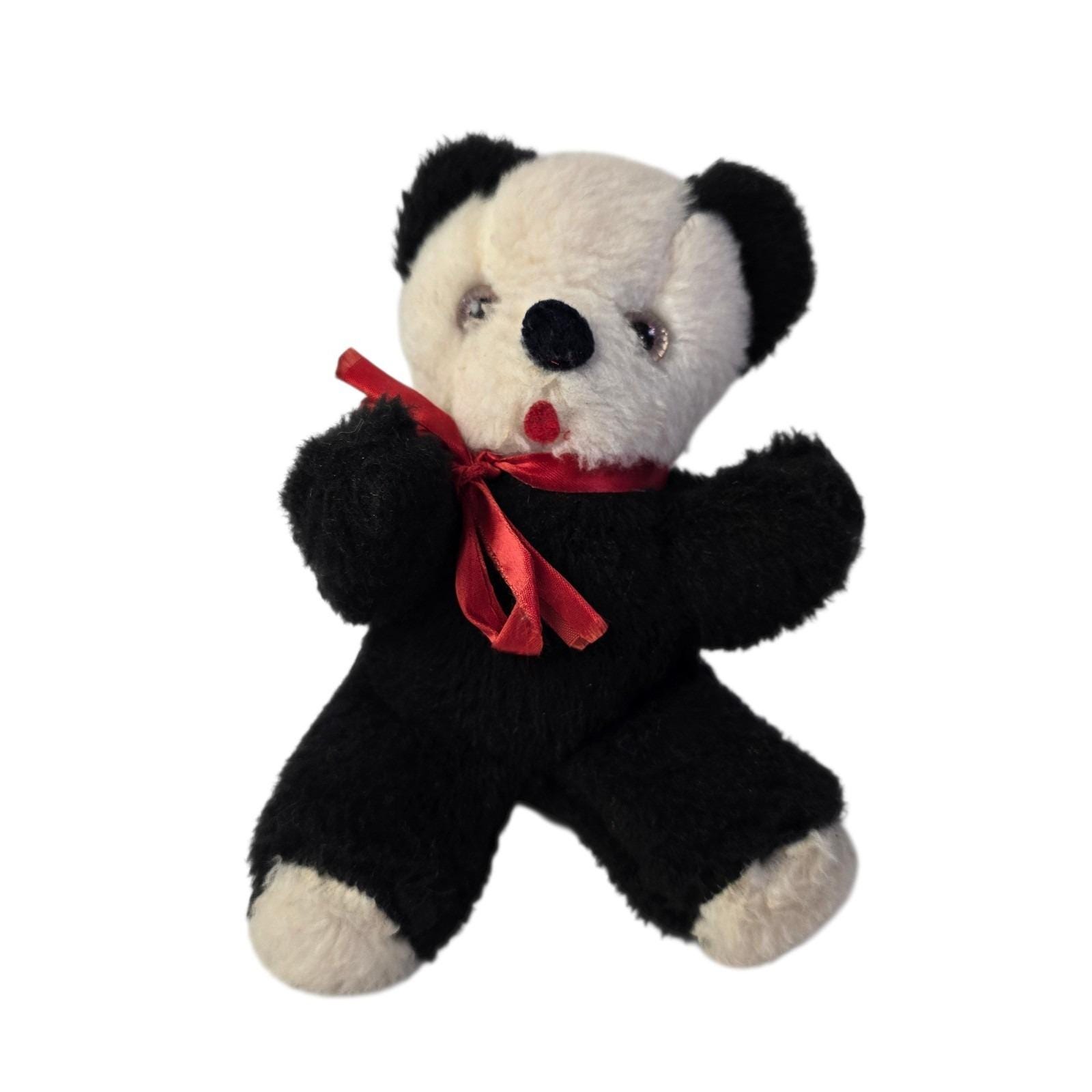 Vintage Teddy Bear Red Ribbon - Etsy
