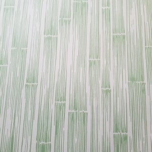 Vintage Wallpaper Sample Sheet Green Bamboo Stripe Trimz 4597 Crafting Supply