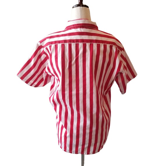 Vintage Shirt Woman M Red White Stripes Angelica … - image 5