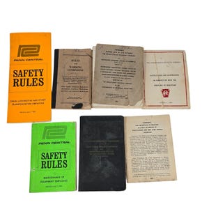 Vintage Railroad Rule Books Penn Central PRR Labor Manual Decor Ephemera Lot