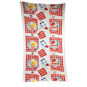 Vintage Beach Towel Terrycloth Whimsical Bold Kitschy Novelty Beach Picnic 50s